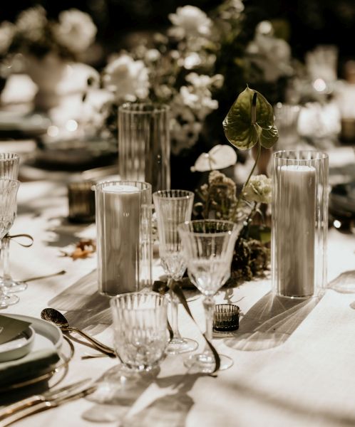 Diane Ribbed Glass Cylinder Vases